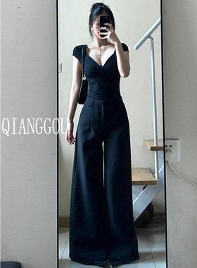 175高个子加长版180复古西装裤女春秋百搭宽松高腰直筒休闲拖地裤