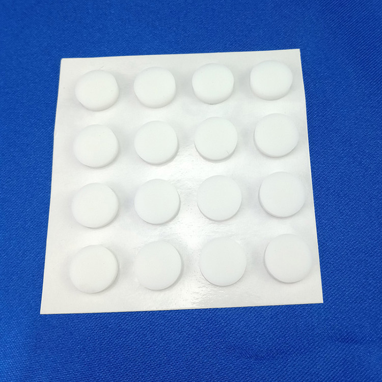 自粘式圆形橡胶垫 白色圆形橡胶减震缓冲垫 机箱脚垫笔记本防滑垫图片