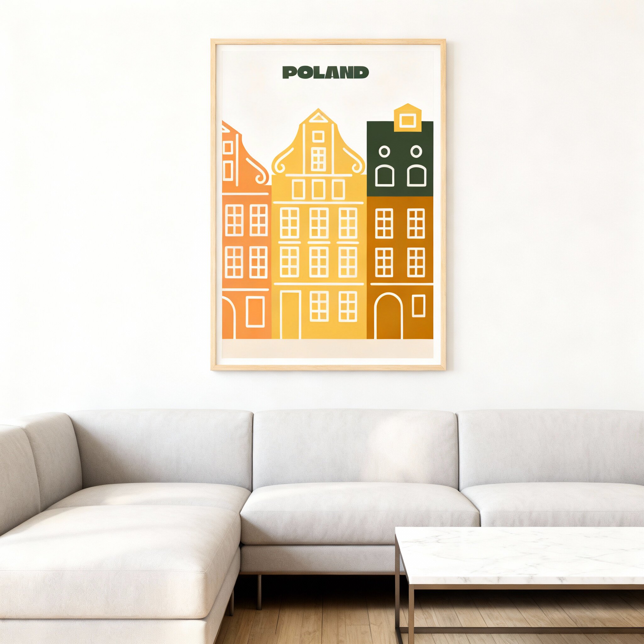 波兰建筑印花装饰画客厅卧室现代