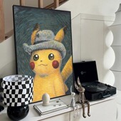 比卡丘装 饰画潮流挂画宝可梦客厅卧室墙画挂饰宠物小精灵卡通壁画