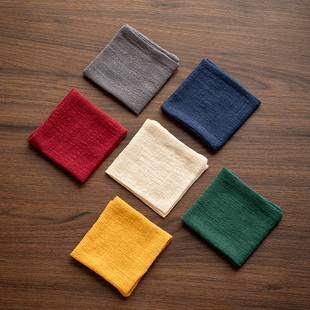 棉麻茶巾禅意方格茶布养壶方巾小茶席吸水茶桌抹布素雅茶垫茶毛巾