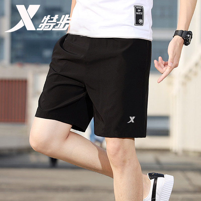 特步运动裤男短裤夏季薄款潮流跑步五分裤透气休闲宽松男裤健身裤