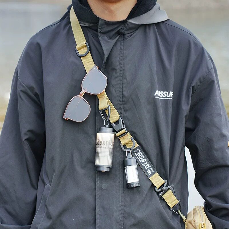 户外多功能斜挂绳单肩斜挎背包带长度可调可扩展天幕绳背包配件绳