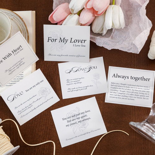 情人节贺卡花店祝福留言卡花束装饰520手写明信片高级感七夕贺卡