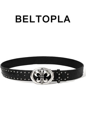 BELTOPLA原创铆钉中古花瓣个性街头腰带设计感小众配饰皮带男女潮
