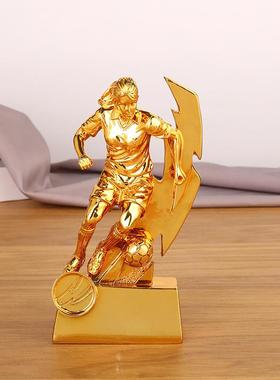 女足球员奖杯 mvp射手奖杯足球纪念品颁奖礼品 球迷用品印字