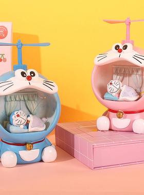 叮当猫小夜灯存钱罐卡通房间装饰品摆件女孩儿童节毕业礼物