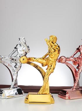 人物足球奖杯优秀球员MVP足球冠军世界杯比赛树脂电镀冠亚季奖品
