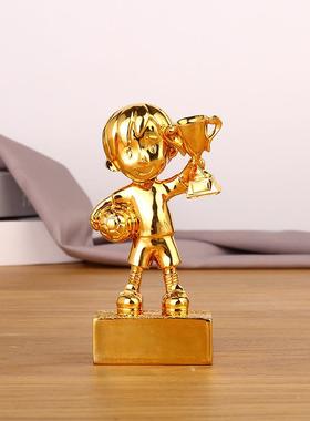 足球纪念品 小学生幼儿园足球奖杯 球迷颁奖小礼品树脂工艺品