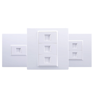 左播86型电话网络面板单口白色双孔超五类六类七类网线模块电脑插座面板千兆网口三四口黑色金色银色灰色六位