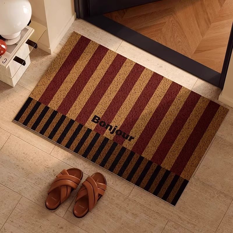 中古风条纹入户门丝圈地垫可裁剪复古高级感门口蹭土耐脏防尘地毯,居家布艺,入户地垫,淘宝优惠券,粉丝福利购,淘宝优惠卷