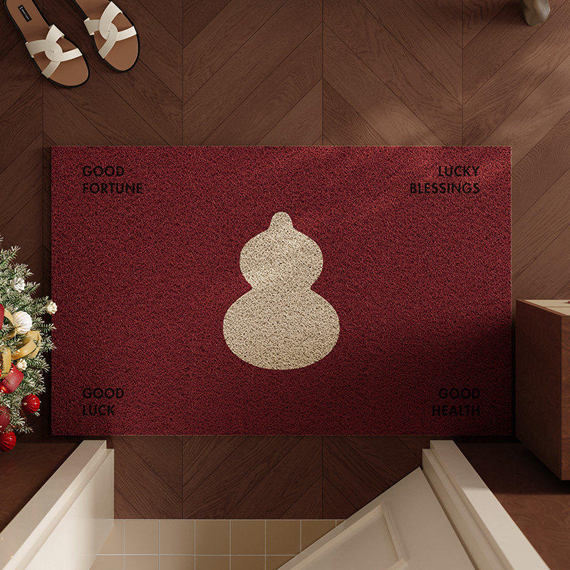 福禄贺禧马年新中式丝圈地垫进门家用玄关脚垫2026红色地毯可裁剪,居家布艺,入户地垫,淘宝优惠券,粉丝福利购,淘宝优惠卷