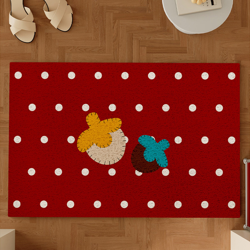 小岛波点果蔬丝圈入户地垫门口家用可裁剪 pvc耐脏防滑除尘脚垫子,居家布艺,入户地垫,淘宝优惠券,粉丝福利购,淘宝优惠卷