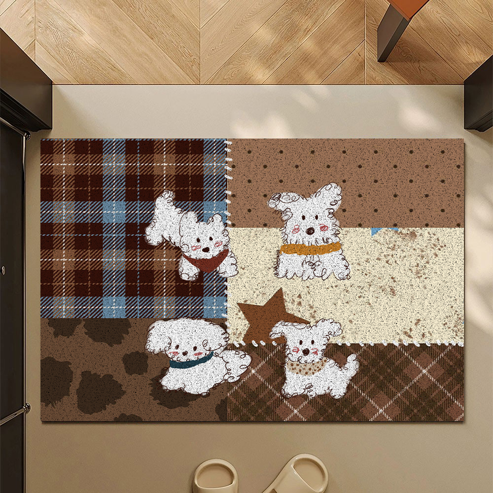 美拉德小狗入户门地垫家用门垫防滑丝圈耐脏脚垫门口蹭土地毯垫子