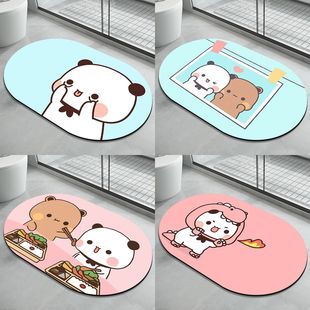 一二布布硅藻泥地垫卫生间脚垫浴室浴缸吸水防滑厕所门口速干门垫