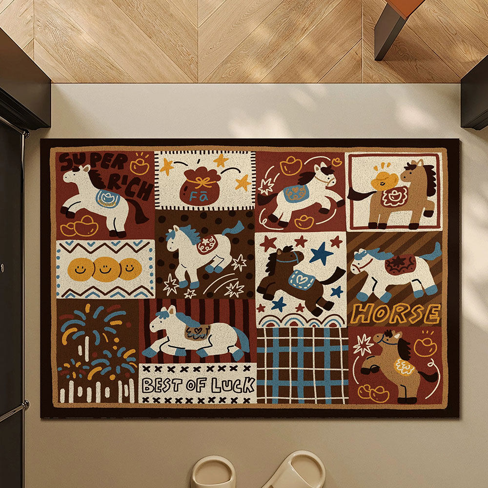马年入户门地垫进门玄关换鞋脚垫除尘耐脏防滑地毯2025新款门垫子