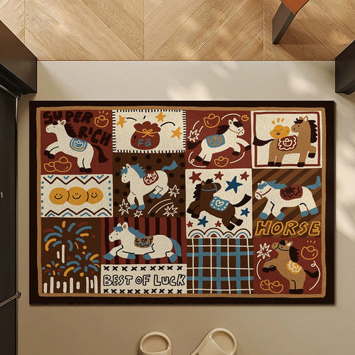 马年入户门地垫进门玄关换鞋脚垫除尘耐脏防滑地毯2025新款门垫子
