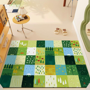 水彩花卉入户门地垫丝圈地毯耐脏防滑门口地毯家用玄关换鞋脚垫子