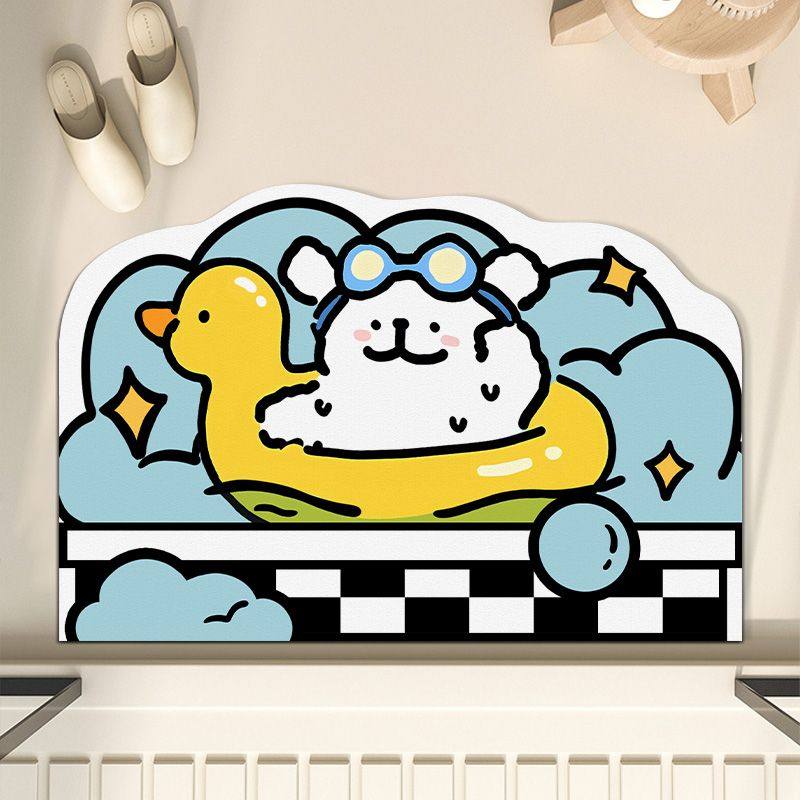 卡通小狗泡澡浴室垫吸水垫防滑地垫软硅藻泥垫舒适卫生间速干脚垫,居家布艺,家用脚垫,淘宝优惠券,粉丝福利购,淘宝优惠卷