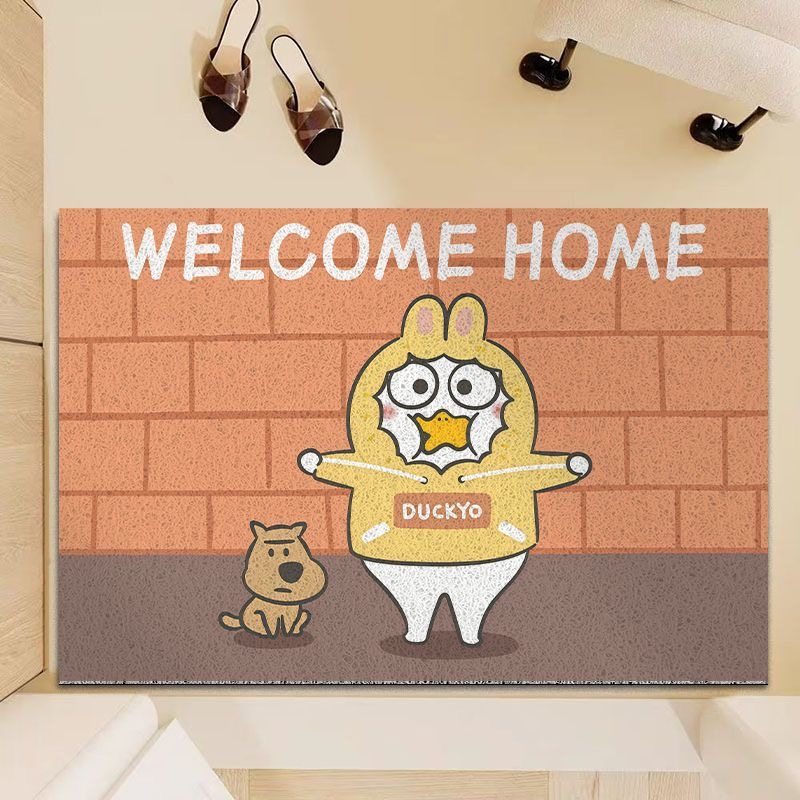 卡通小刘鸭入户地垫玄关耐脏防滑脚垫蹭土防滑进门丝圈地毯可裁剪,居家布艺,入户地垫,淘宝优惠券,粉丝福利购,淘宝优惠卷