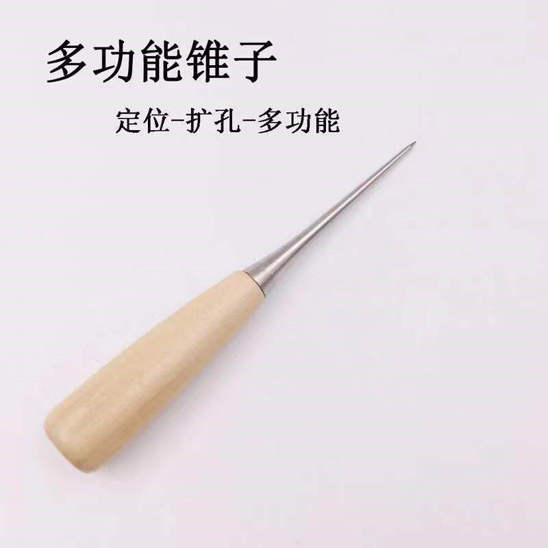 구멍을 통해 나무 손잡이 송곳 코일 끌어 오기 반지 수제 로프 도구 단단한 나무 송곳 DIY QIANTONG
