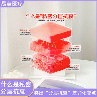 私密分层抗衰亚克力摆件美容院店内饰品高端黏膜五层结构科普立牌