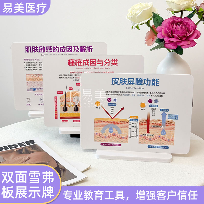 美容院皮肤色斑雪弗板科普摆件