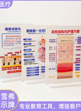 美容院专用雪弗板摆件pvc面部美业美容教育原创设计加硬加厚科普