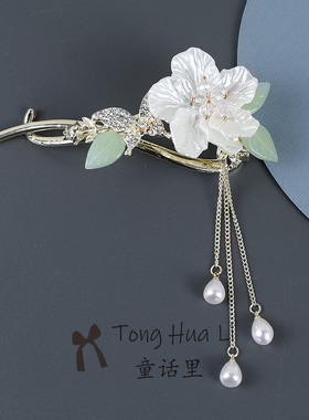 花朵蝴蝶发夹后脑勺盘发抓夹