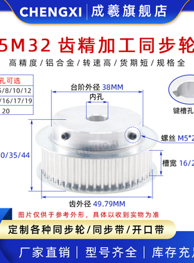 BF型凸台同步带轮5M32齿 精加工同步轮皮带轮 齿外径49.79 槽宽21