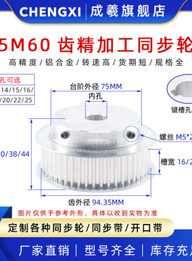BF型凸台同步带轮5M60齿 精加工同步轮皮带轮 齿外径94.35 槽宽27