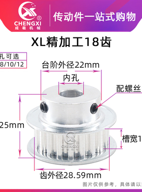 带台同步轮皮带轮同步带轮 XL18齿 精加工 齿外径28.59 齿宽11