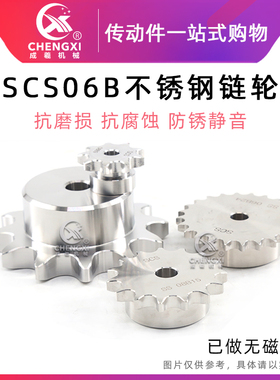 SCS 304精品不锈钢链轮 单排链轮3分06B 06B26齿 06B27齿 06B28齿