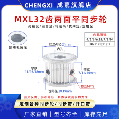 成羲铝合金AF型同步带轮MXL32齿
