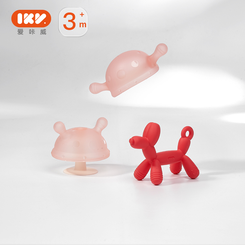 [预售]IKV婴幼儿牙胶气球狗蘑菇0-6月防吃手口欲期安抚磨牙棒组合
