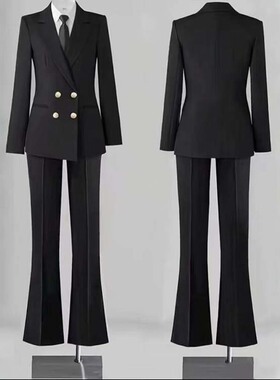 黑色西装外套女士高级感气质公务员面试职业正装大学生工作服套装