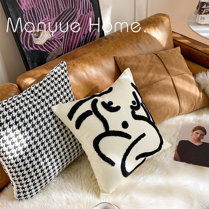 蔓越家北欧ins复古千鸟客厅