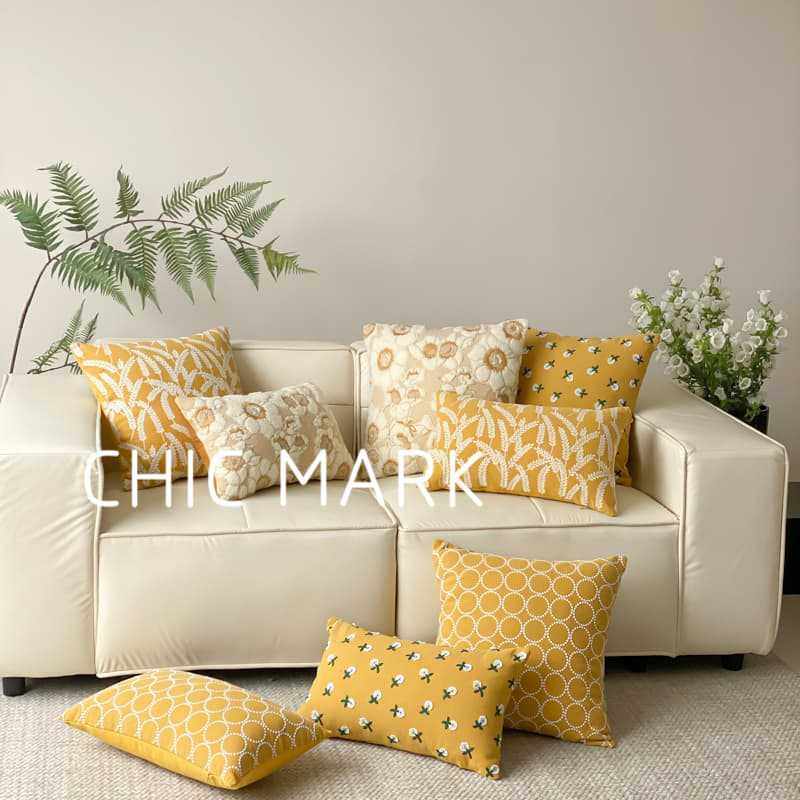 蔓臻 北欧ins刺绣麦穗向日葵抱枕套含芯客厅沙发靠垫样板间靠枕,居家布艺,抱枕被,淘宝优惠券,粉丝福利购,淘宝优惠卷