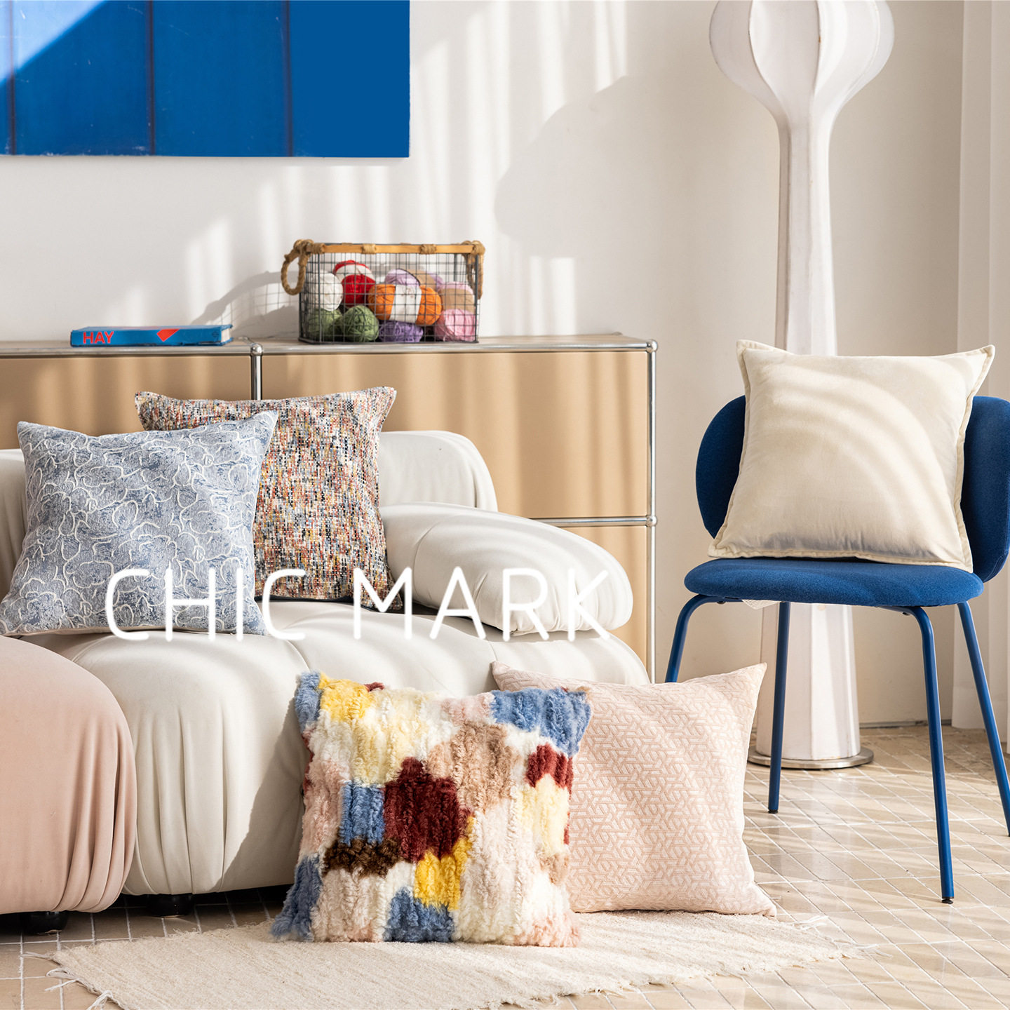 蔓臻 简约百搭色织提花客厅沙发抱枕酒店样板间软装腰靠枕套