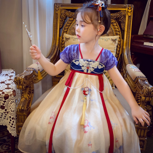 襦裙 国风连衣裙公主裙儿童超仙雪纺裙古装 女童汉服裙2025夏装 新款