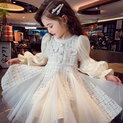 女童小香风公主连衣裙