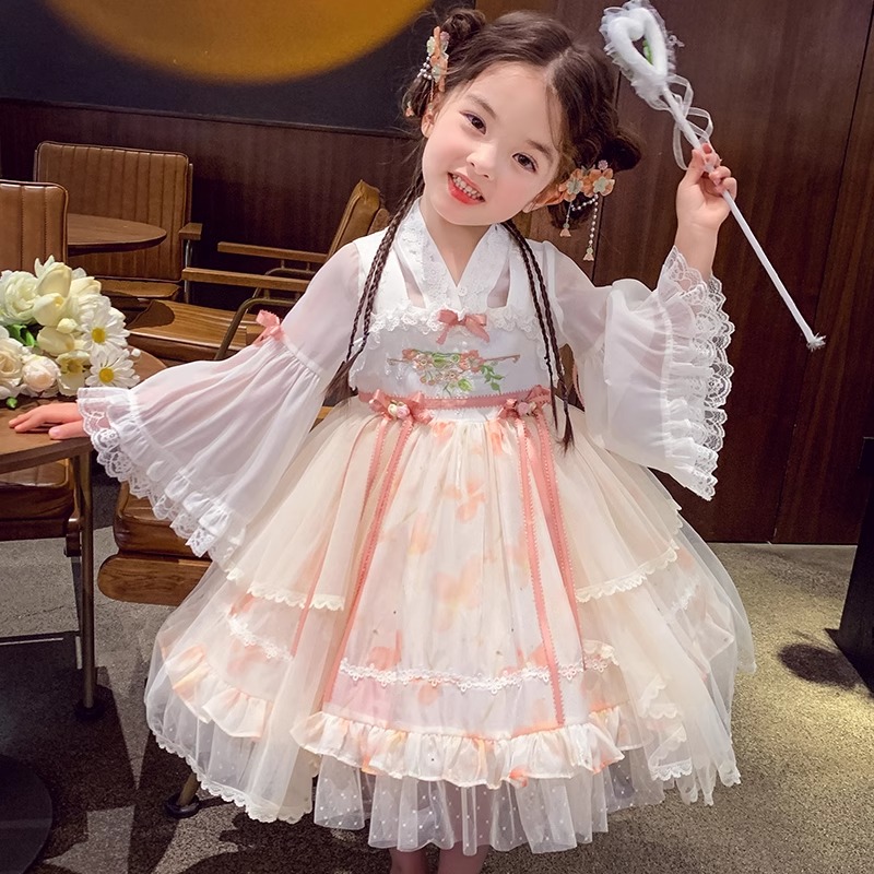 新中式洛丽塔公主小女孩长袖裙子