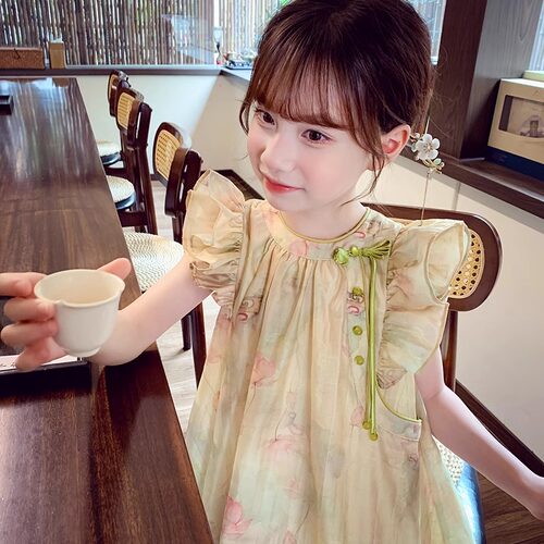 女童新中式连衣裙夏小女孩公主裙