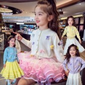 蝴蝶结毛衣外套小女孩长袖 女童春装 儿童韩版 2026新款 上衣 针织开衫