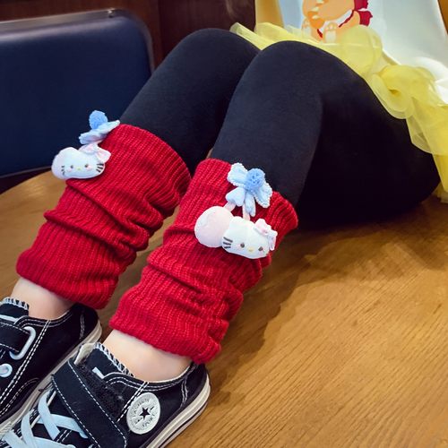 女童卡通加绒堆堆袜打底裤