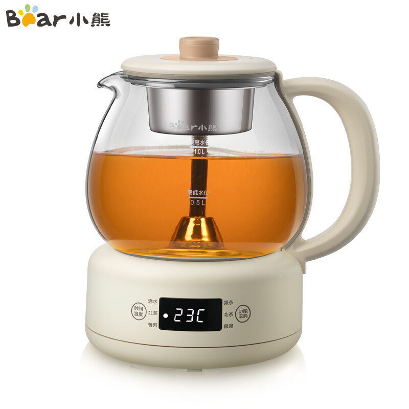 小熊ZCQ-A10W5养生壶煮茶器蒸汽玻璃壶喷淋式冲泡茶煮花茶黑茶