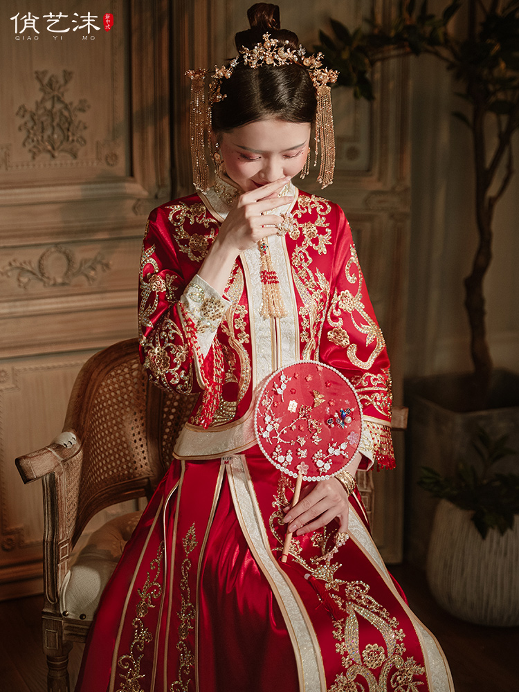 Xiuhe will be out of the cabinet new model 2021 Marriage is thin and thinner, a small one Chinese bride service female summer dragon and phoenix gown