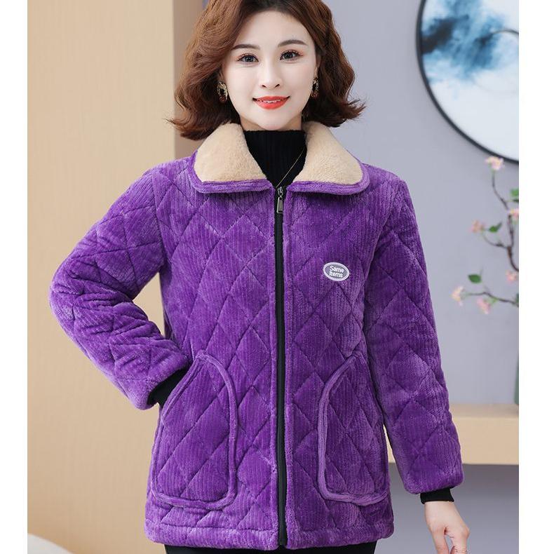 新款大码冬季罩衣女外穿送妈妈棉袄加绒加厚外套耐脏棉服干活外套