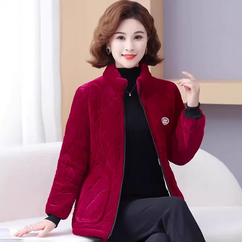 新款棉衣冬季罩衣短款送妈妈棉服加绒时尚加厚洋气保暖棉袄小香风