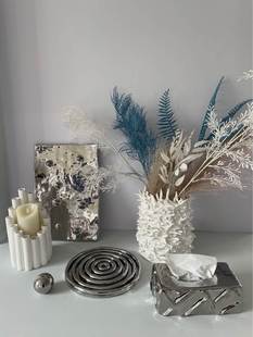 现代极简陶瓷花瓶样板间客厅餐桌居家装 饰插花摆件创意花器装 饰品